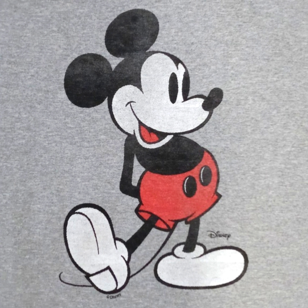 ❤️Junk Food❤️ - Unisex Heather Gray Mickey Mouse Oversized Fleece Sweatshirt - Picture 4 of 10